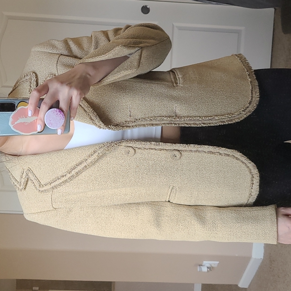 Tweed texture blazer jacket